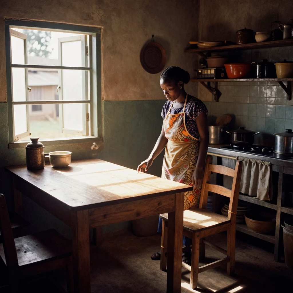 Nairobi Kitchen Scene at The Early Afternoon Light in in Nairobi, Kenya