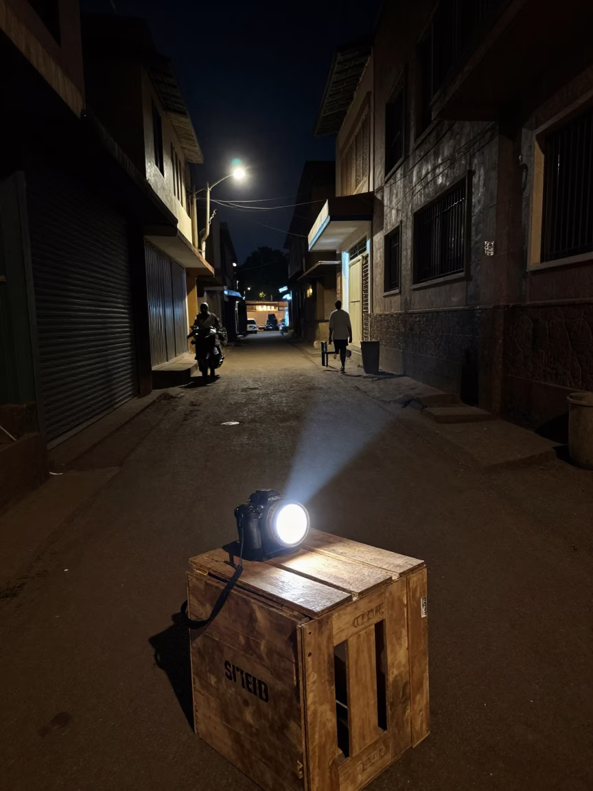 Nairobi Night Street Scene with Book Light and Smudged Wall in Kenya in in Nairobi, Kenya