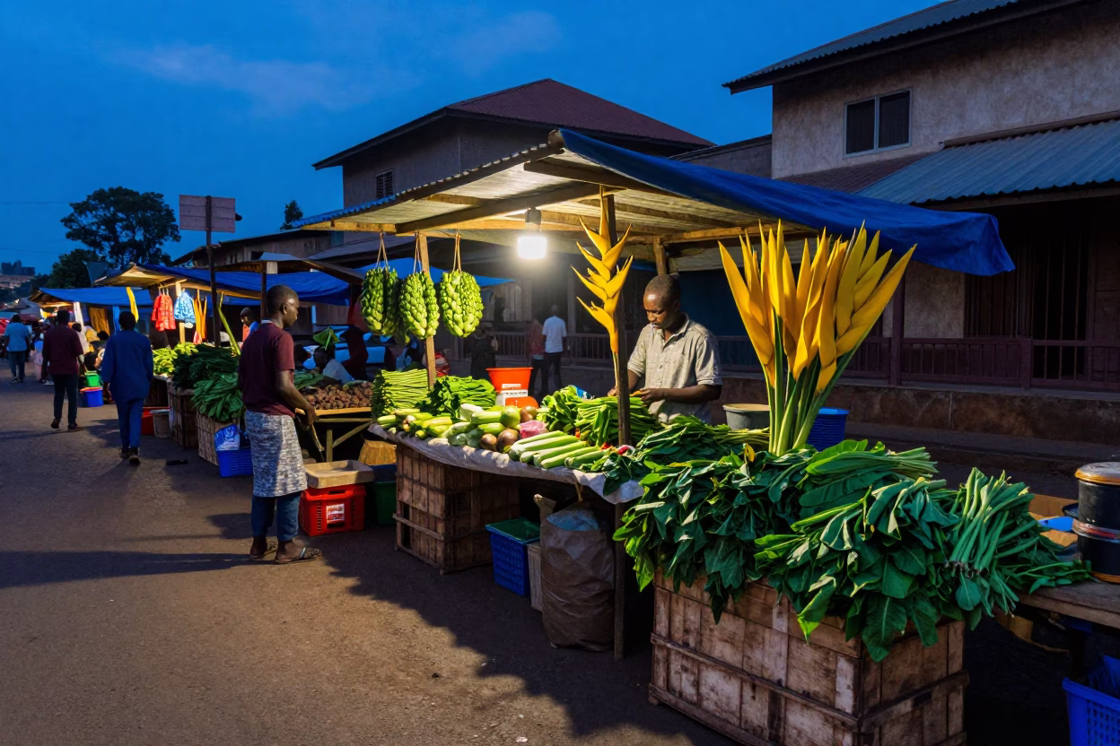 Nairobi Street Stall at Blue Hour in in Nairobi, Kenya