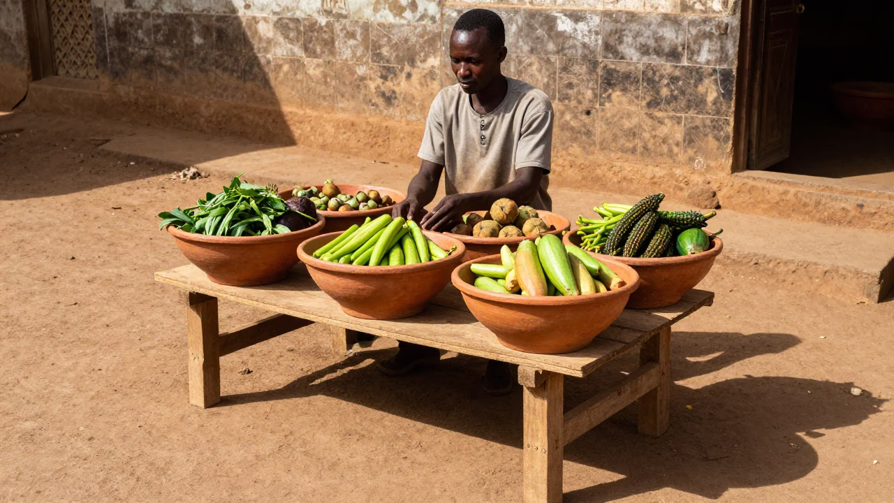 Nairobi Terracotta Bowls at Afternoon Light in in Nairobi, Kenya