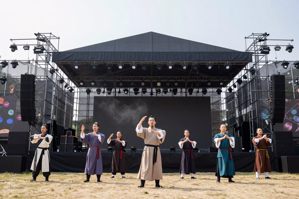 Nanjing Puppeteer Midday Festival Performance in on a festival main stage in Nanjing