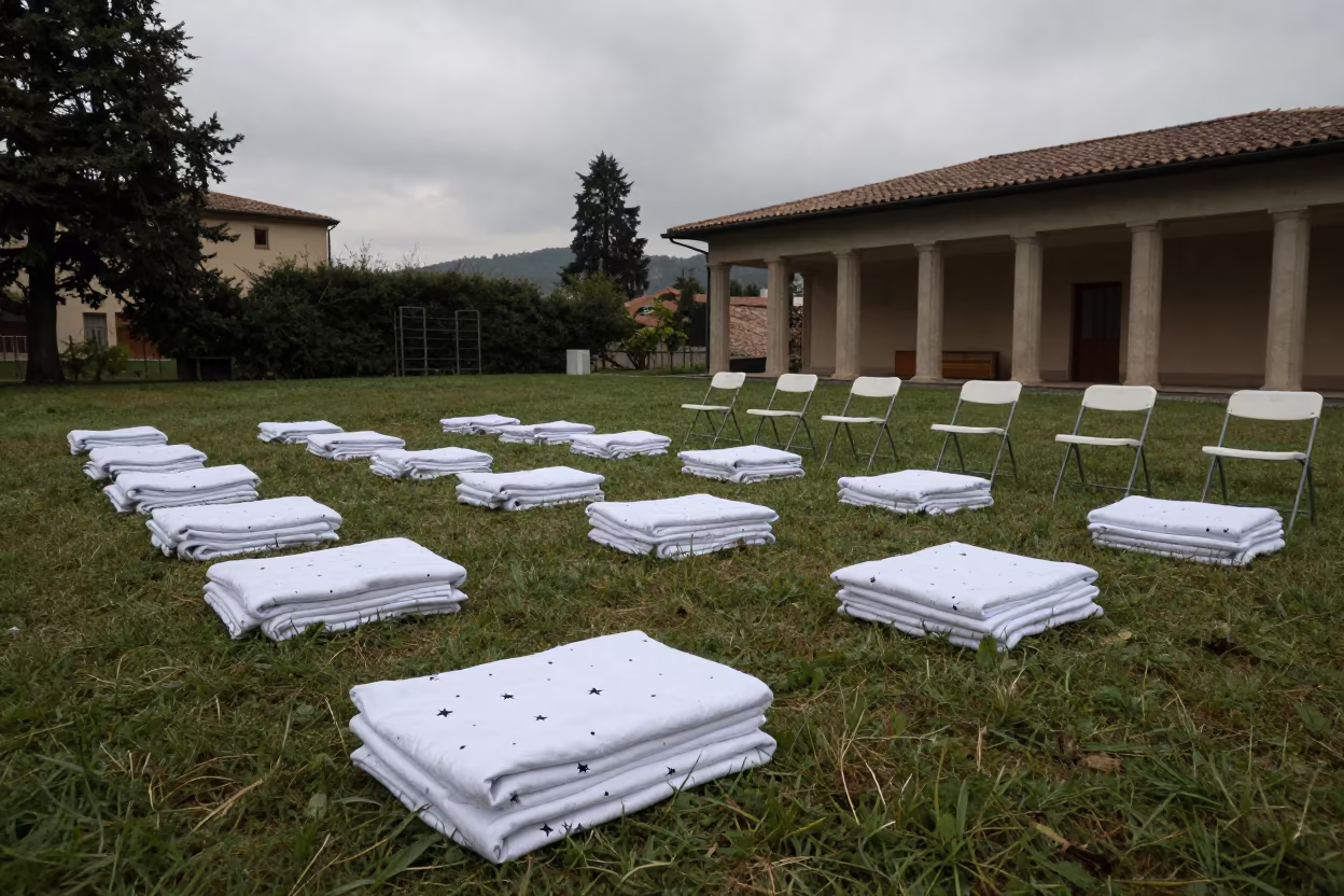 Nap Room Under Graduation Lawn Chairs Perugia in on a graduation lawn under folding chairs in Perugia