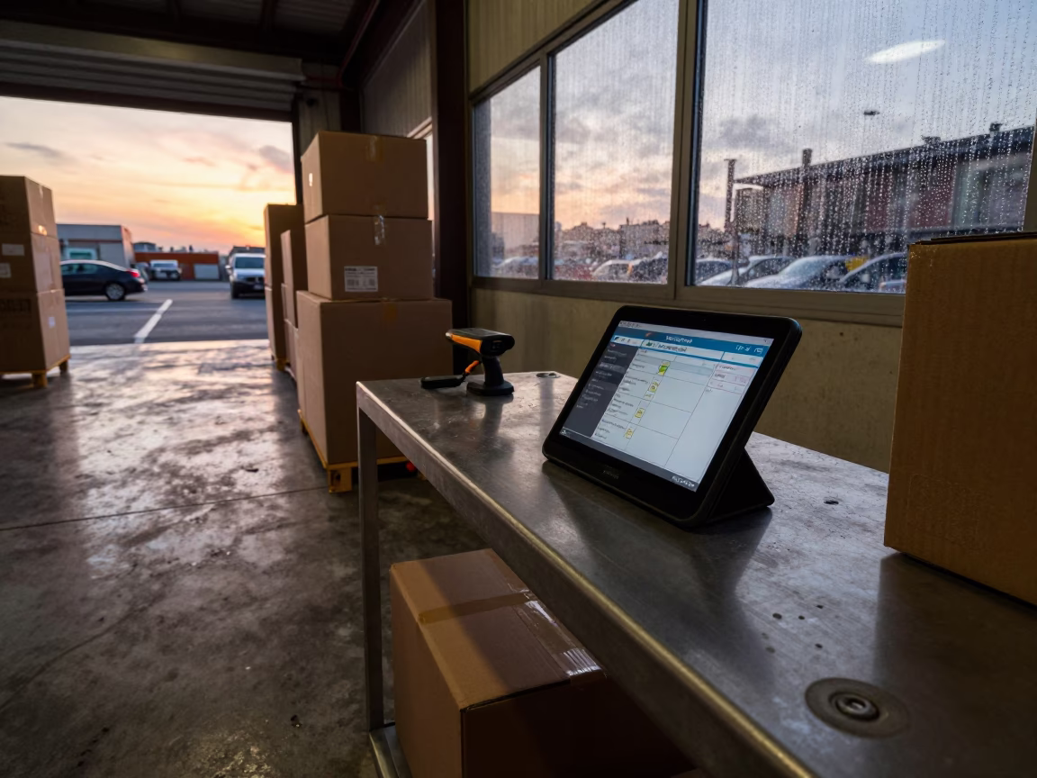 Naples Cross-Dock Tablet Dock Evening in inside a cross-dock lane near Chiaia, Naples