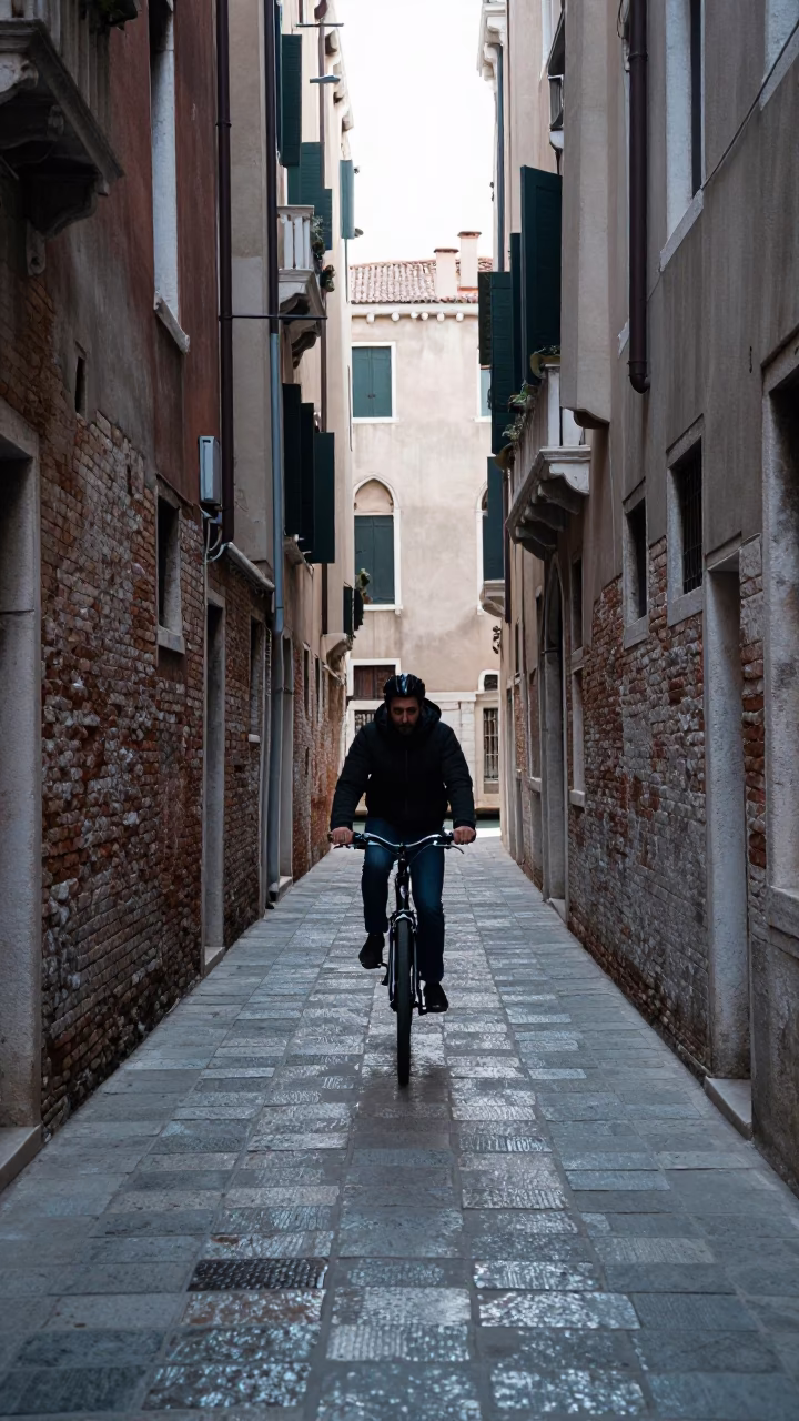 Narrow Alley in Venice in in Venice, Italy