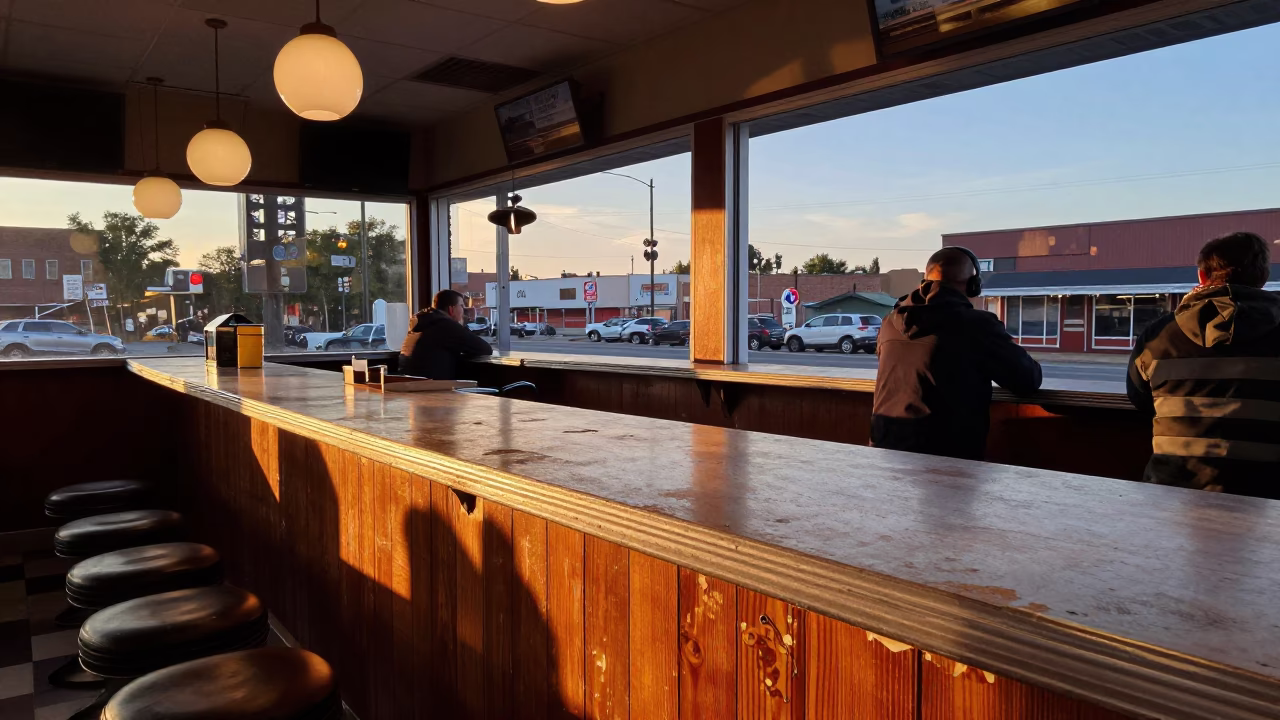 Nashville Counter Scene at As The Sun Drops Toward The Horizon in in Nashville, Tennessee, United States