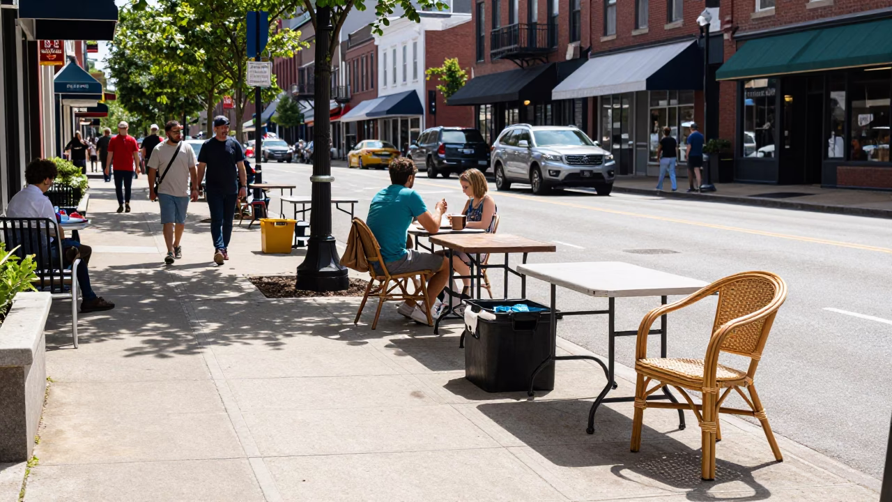 Nashville Street Scene at Bright Midmorning Light in in Nashville, Tennessee, United States