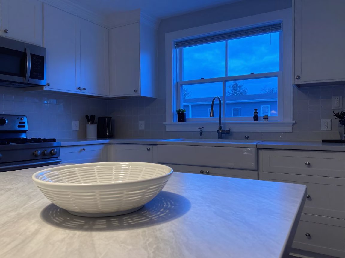Nashville Tennessee Evening Blue Light Porcelain and Kitchen Details in in Nashville, Tennessee, United States