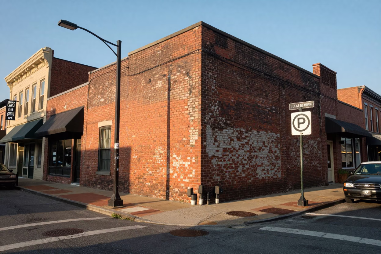 Nashville Tennessee Late Afternoon Street Scene with Vintage Details and Urban Texture in in Nashville, Tennessee, United States