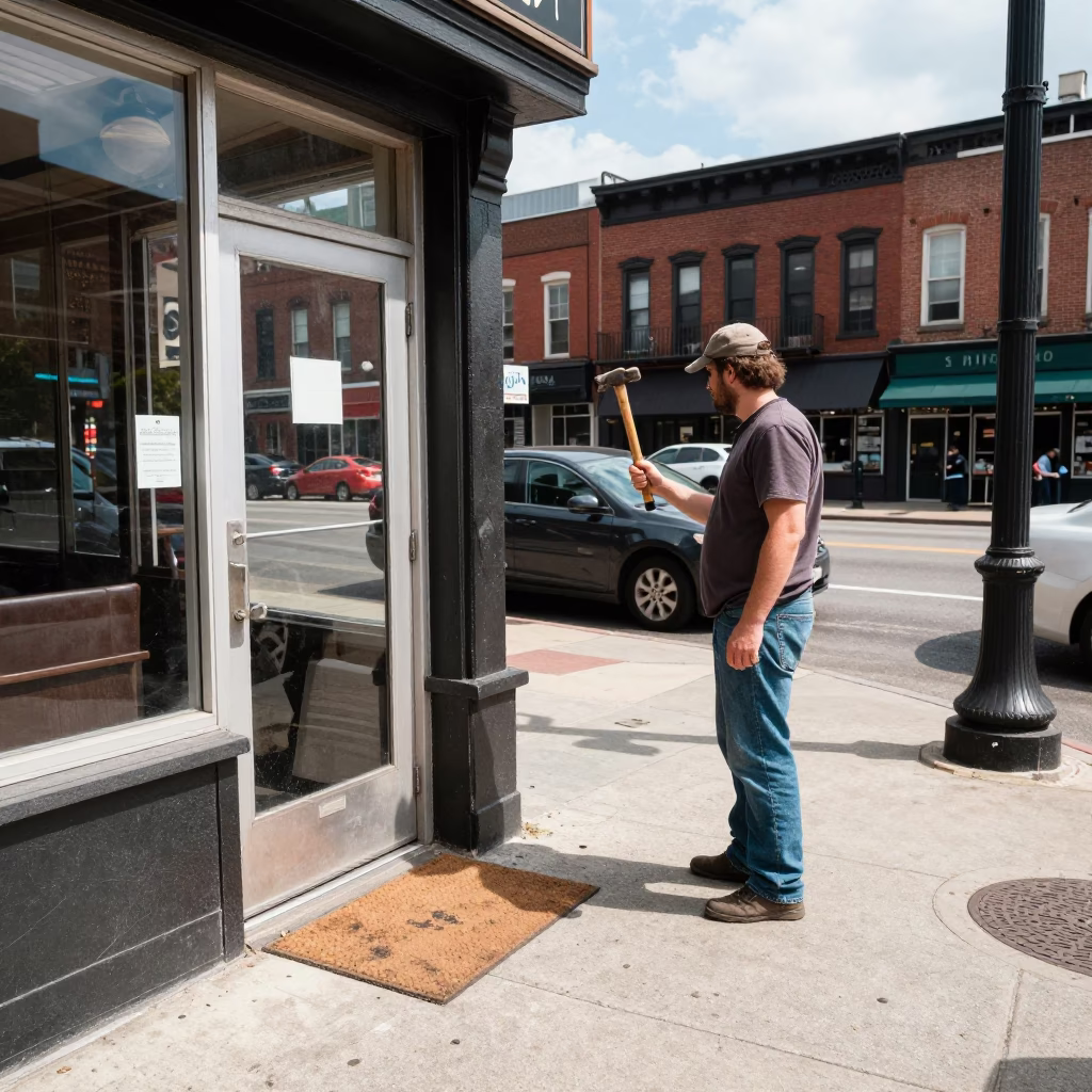 Nashville Tennessee Midmorning Street Scene with Vintage Details and Urban Life in in Nashville, Tennessee, United States