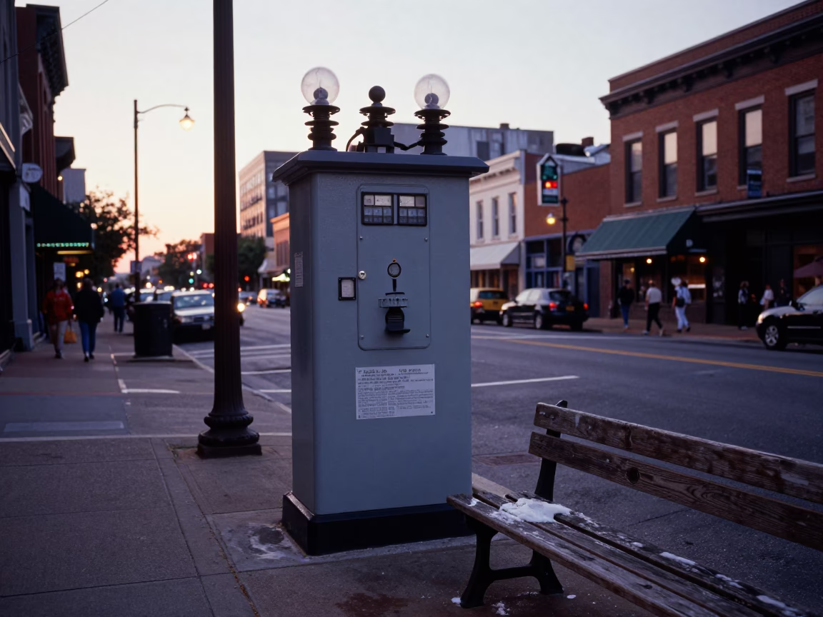 Nashville Tennessee Nautical Dawn Street Scene with Vintage Substation and Urban Details in in Nashville, Tennessee, United States