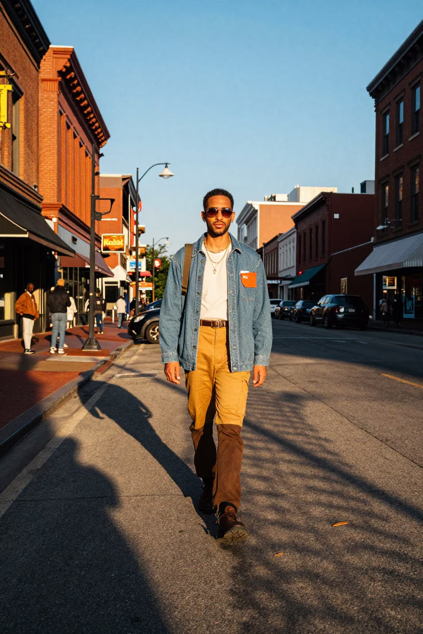 Nashville Tennessee Street Fashion Late Afternoon Light with Wicker Shadow in in Nashville, Tennessee, United States