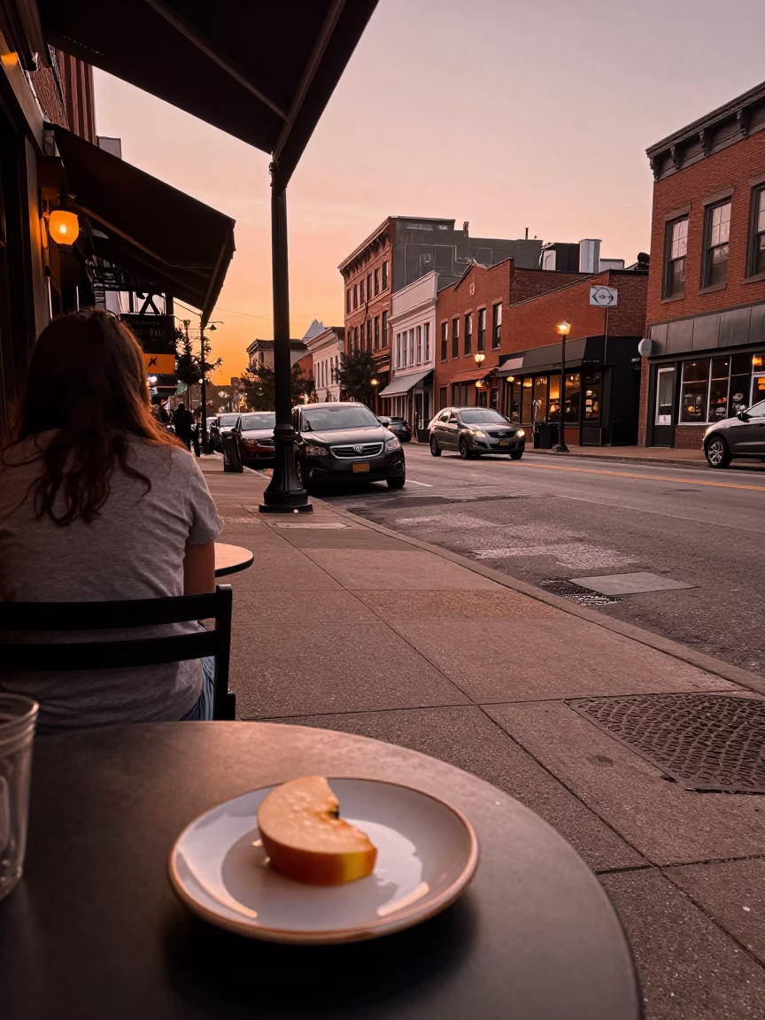 Nashville Tennessee Street Scene with Copper Toned Dusk Light and Local Details in in Nashville, Tennessee, United States