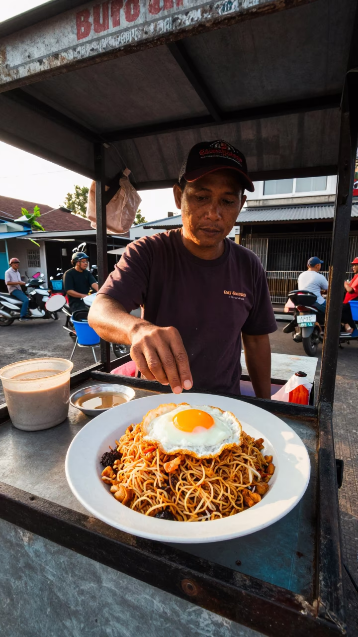 Nasi Goreng at The Early Afternoon Light in Surabaya in in Surabaya, Indonesia