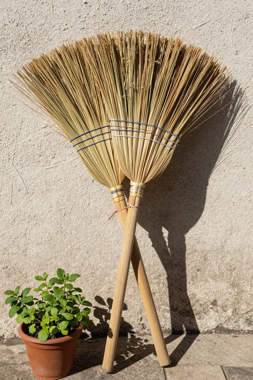 Natural Fiber Brooms in Rio De Janeiro in in Rio de Janeiro, Brazil