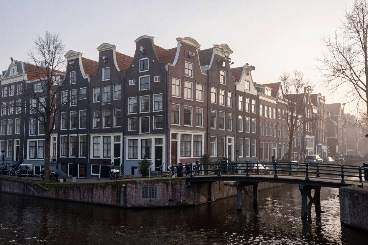 Nautical Dawn in Amsterdam Canal District with Vintage Cutlery and Shoehorn Details in in Amsterdam, Netherlands