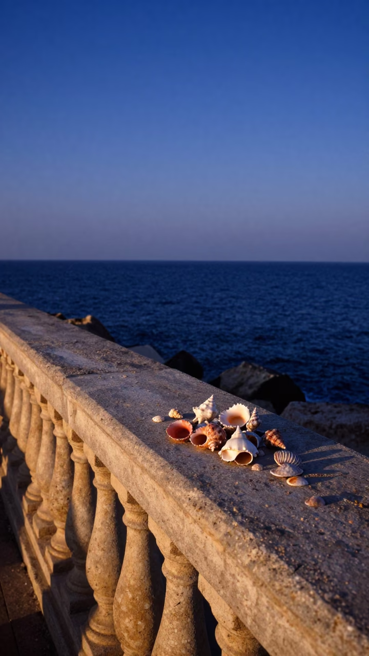 Nautical Dawn in Beirut Lebanon with Colorful Sea Shells and Concrete Architecture in in Beirut, Lebanon