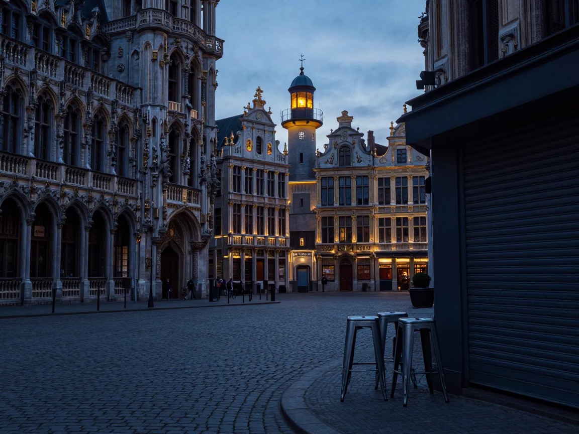 Nautical Dawn in Brussels at Nautical Dawn Light in in Brussels, Belgium