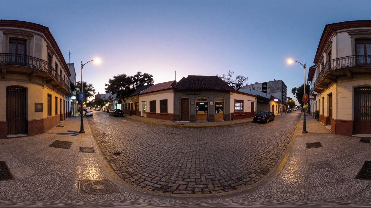 Nautical Dawn in Buenos Aires Argentina Street Scene with Baker and Local Details in in Buenos Aires, Argentina