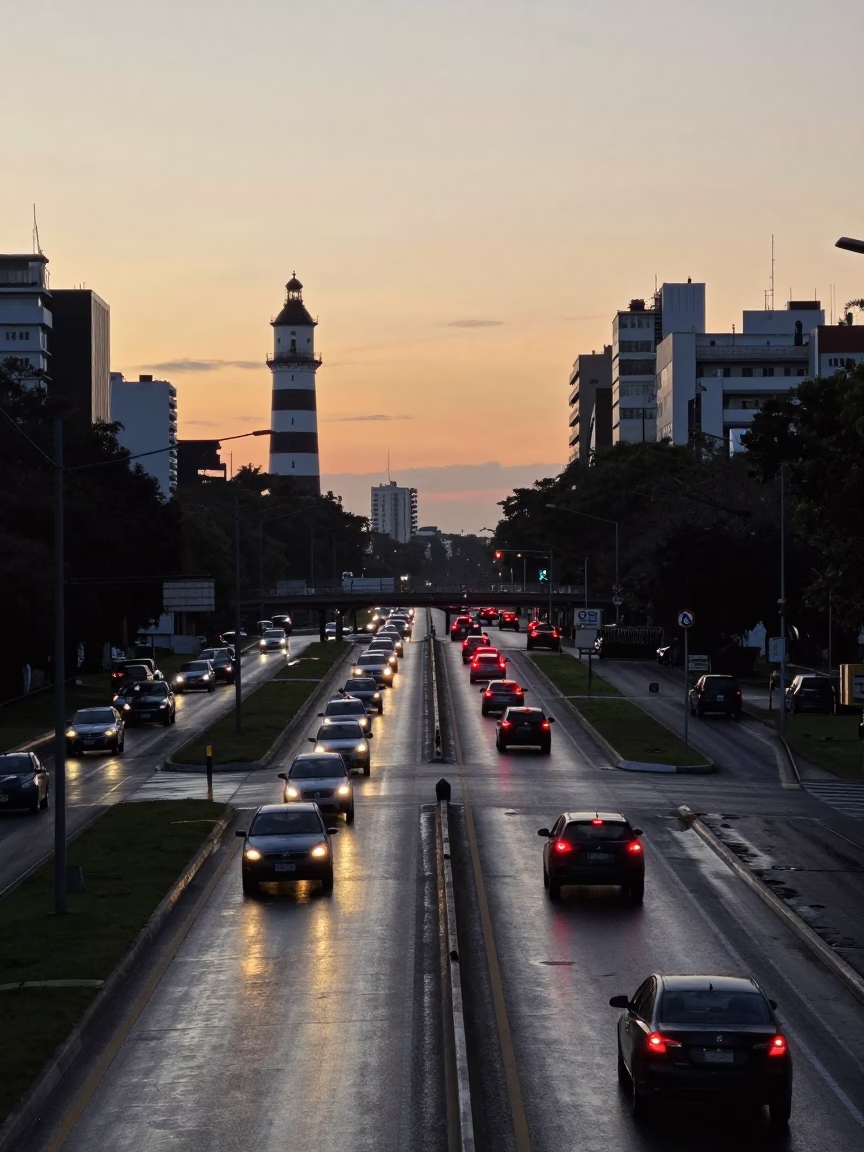 Nautical Dawn in Buenos Aires at Nautical Dawn Light in in Buenos Aires, Argentina