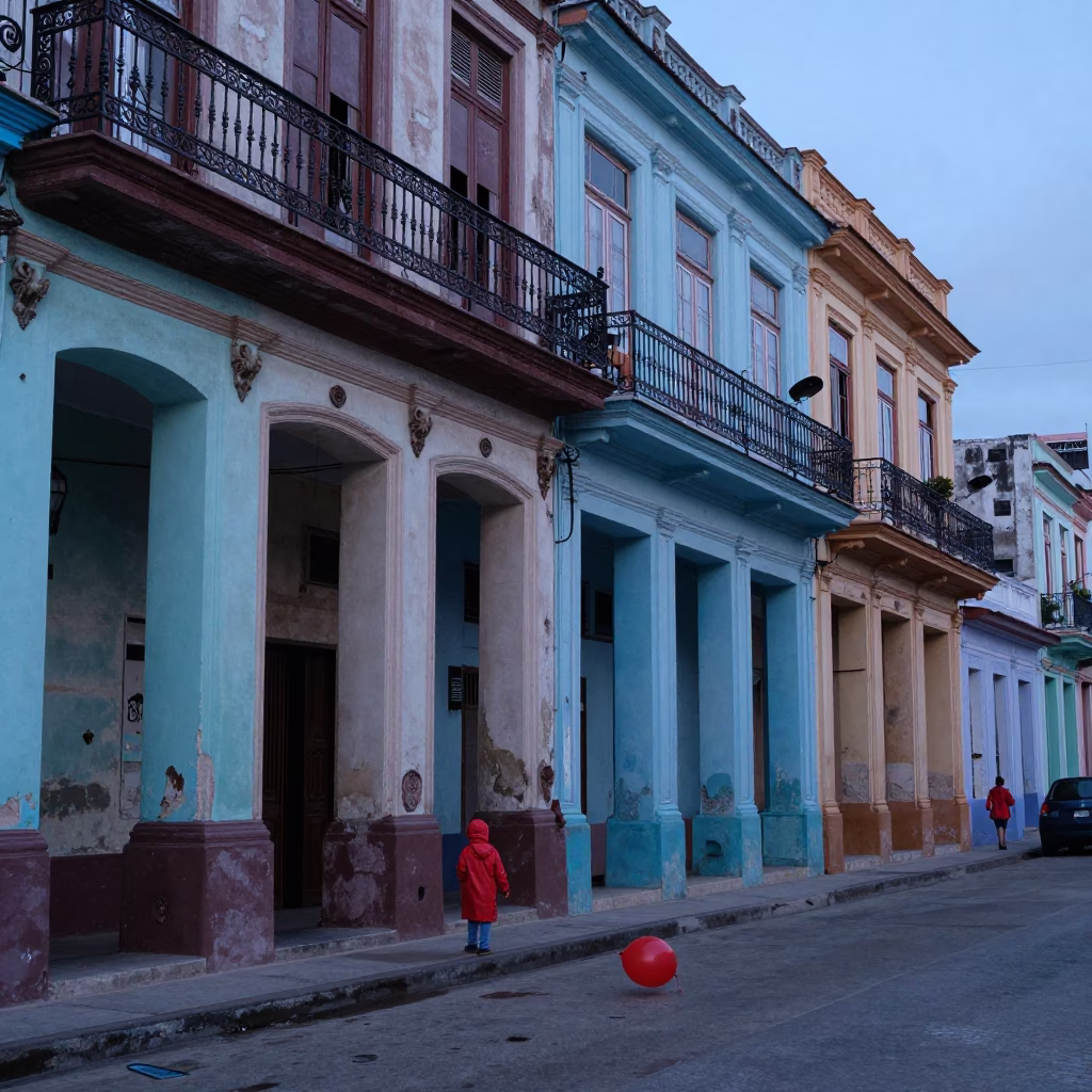 Nautical Dawn in Havana Cuba Street Scene with Colorful Buildings in in Havana, Cuba
