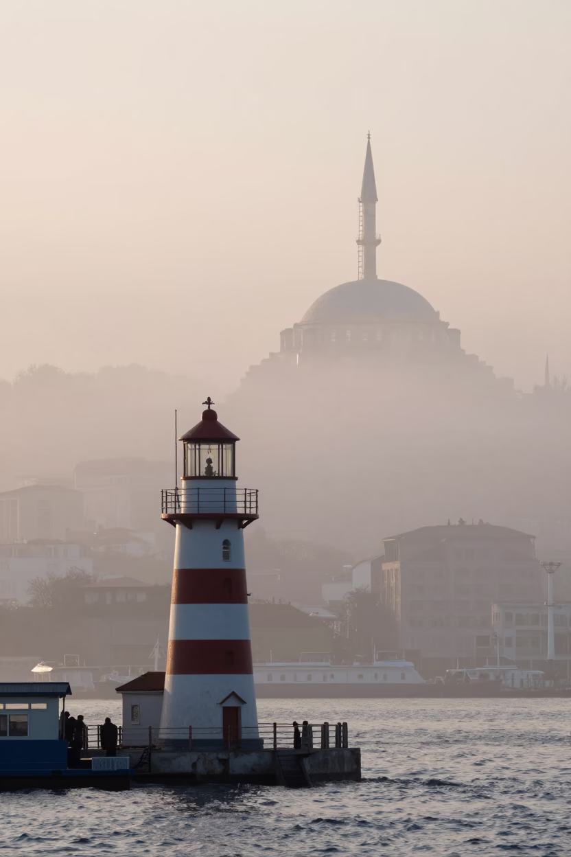 Nautical Dawn in Istanbul at Nautical Dawn Light in in Istanbul, Turkey