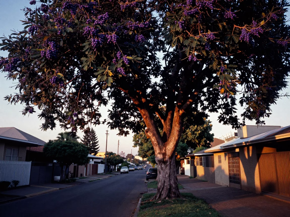 Nautical Dawn in Johannesburg South Africa Fig Tree Heavy with Ripe Purple Fruit in in Johannesburg, South Africa