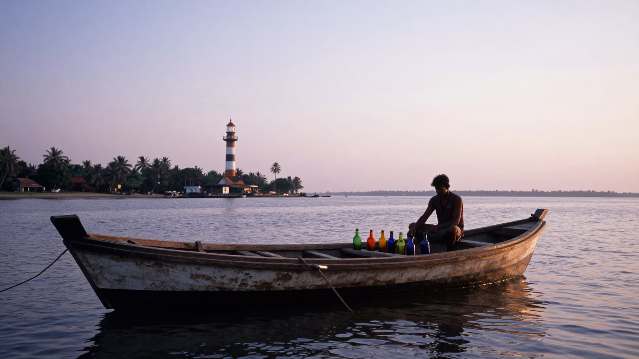 Nautical Dawn in Kochi at Nautical Dawn Light in in Kochi, India