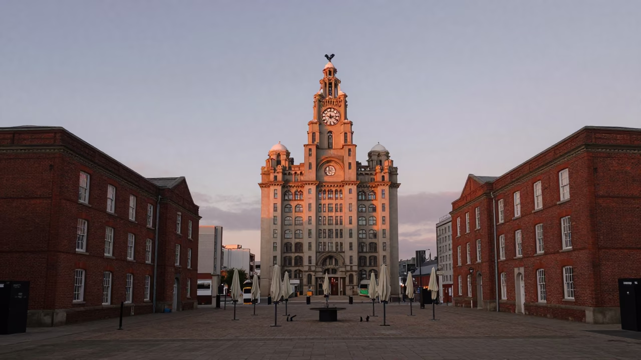 Nautical Dawn in Liverpool at Nautical Dawn Light in in Liverpool, United Kingdom