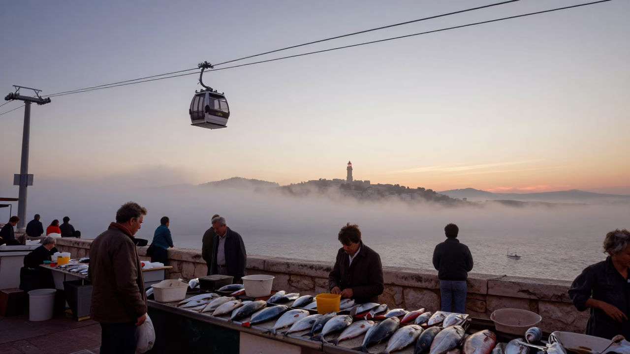 Nautical Dawn in Marseille at Nautical Dawn Light in in Marseille, France
