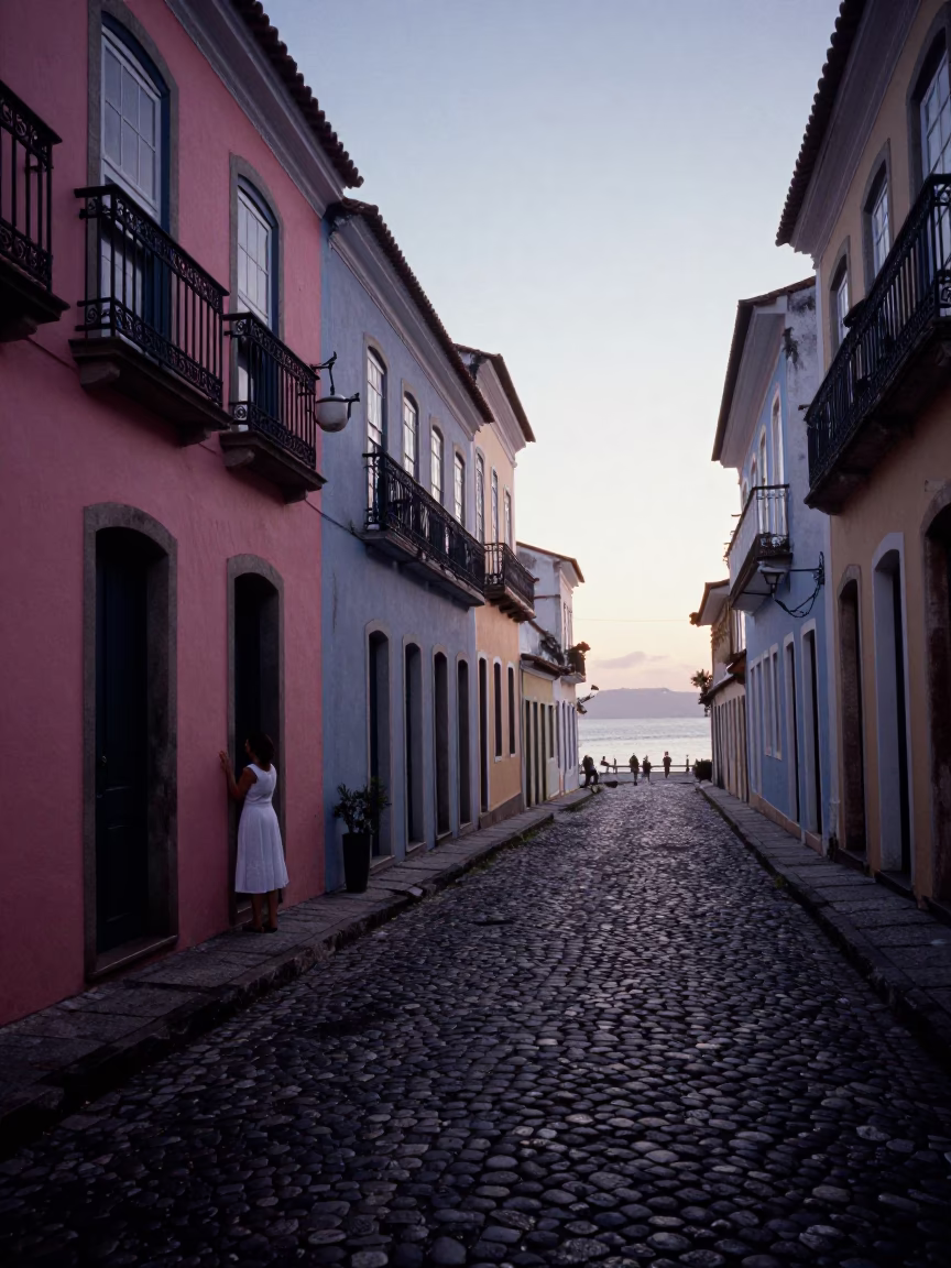 Nautical Dawn in Salvador Brazil Street Scene with Pitcher and Twine in in Salvador, Brazil