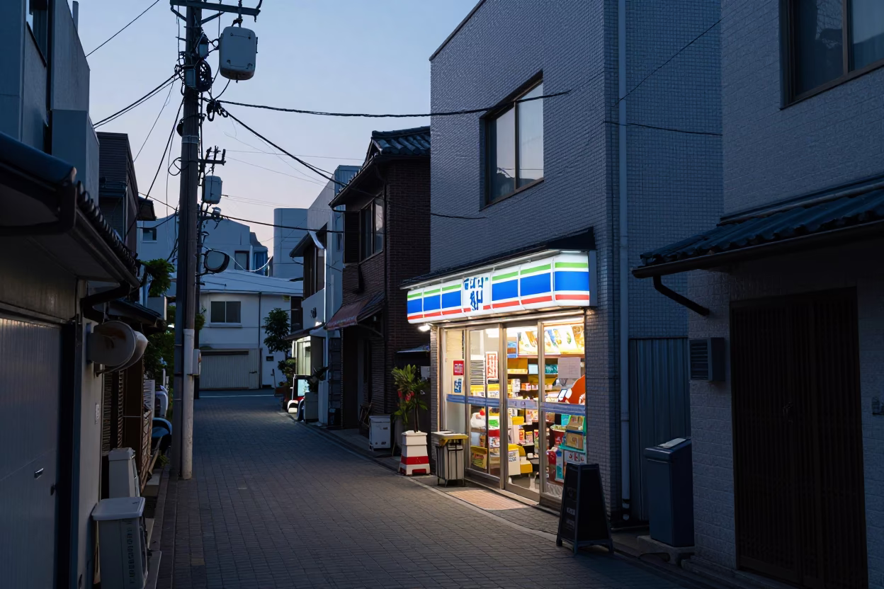 Nautical Dawn in Tokyo Japan Street Scene with Steam and Daily Life in in Tokyo, Japan