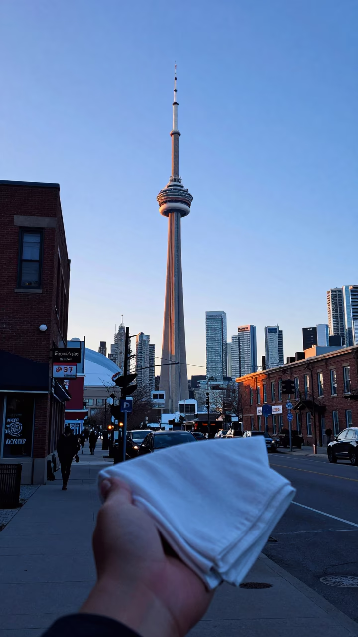 Nautical Dawn in Toronto Ontario with Handkerchief and Ice Tong in in Toronto, Ontario, Canada