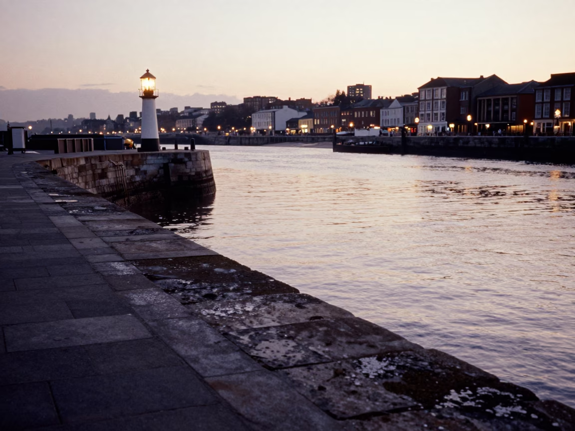 Nautical Dawn Light Illuminating Bristol Harbour Waterfront in in Bristol, United Kingdom