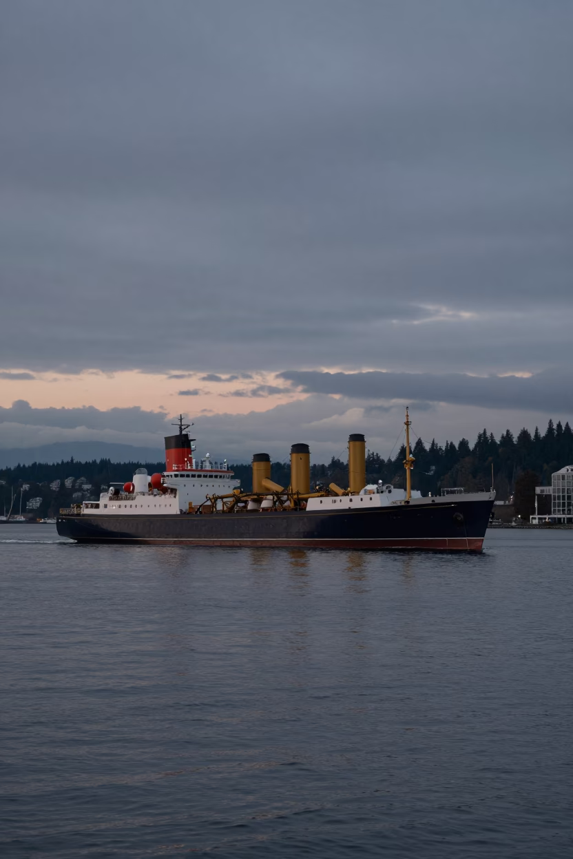 Nautical Dawn Light on Dawn Harbour in Vancouver in in Vancouver, British Columbia, Canada