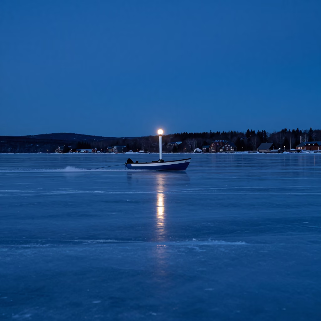 Nautical Dawn Light on Dawn Iceboat in Quebec City in in Quebec City, Quebec, Canada