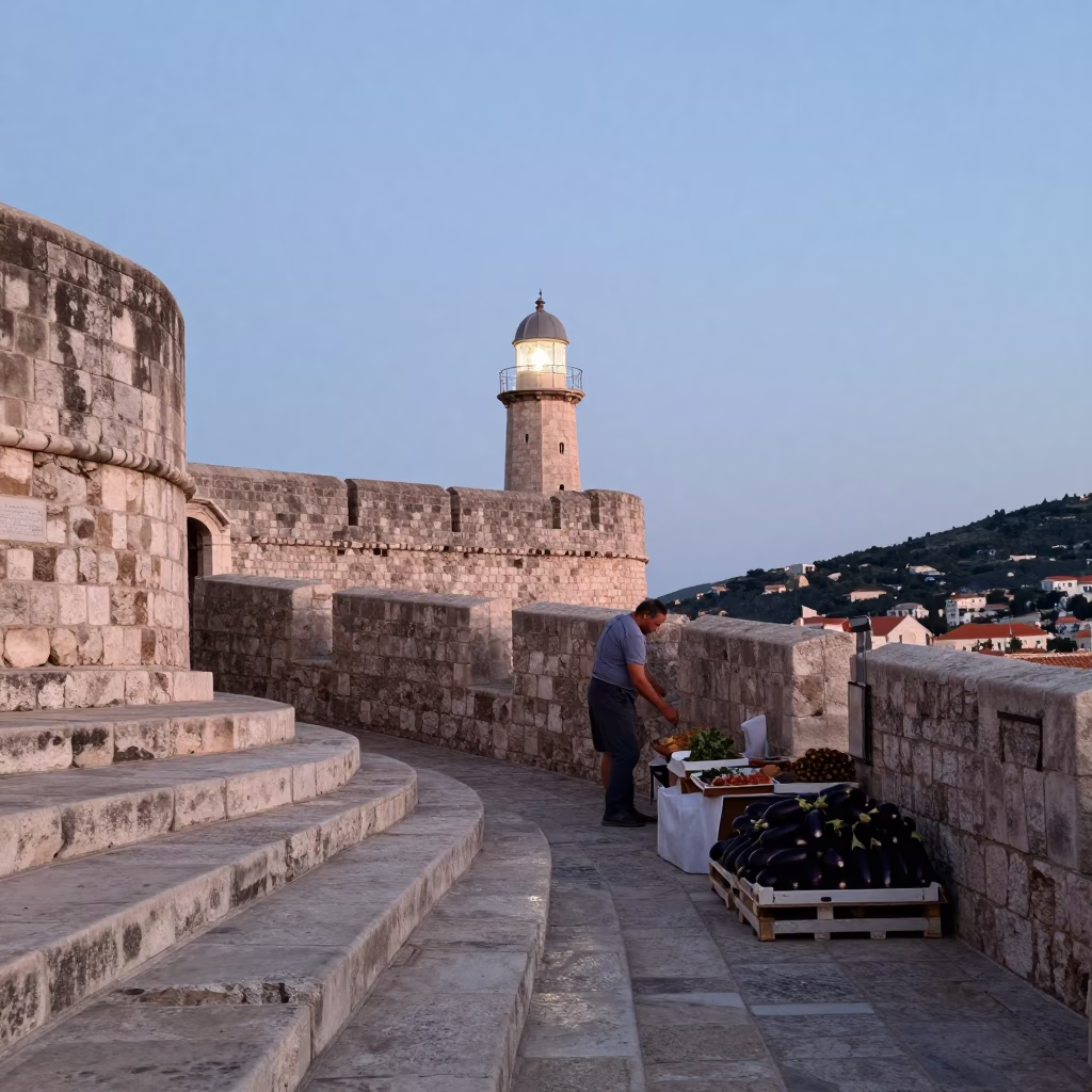 Nautical Dawn Light on Dawn Light in Dubrovnik in in Dubrovnik, Croatia
