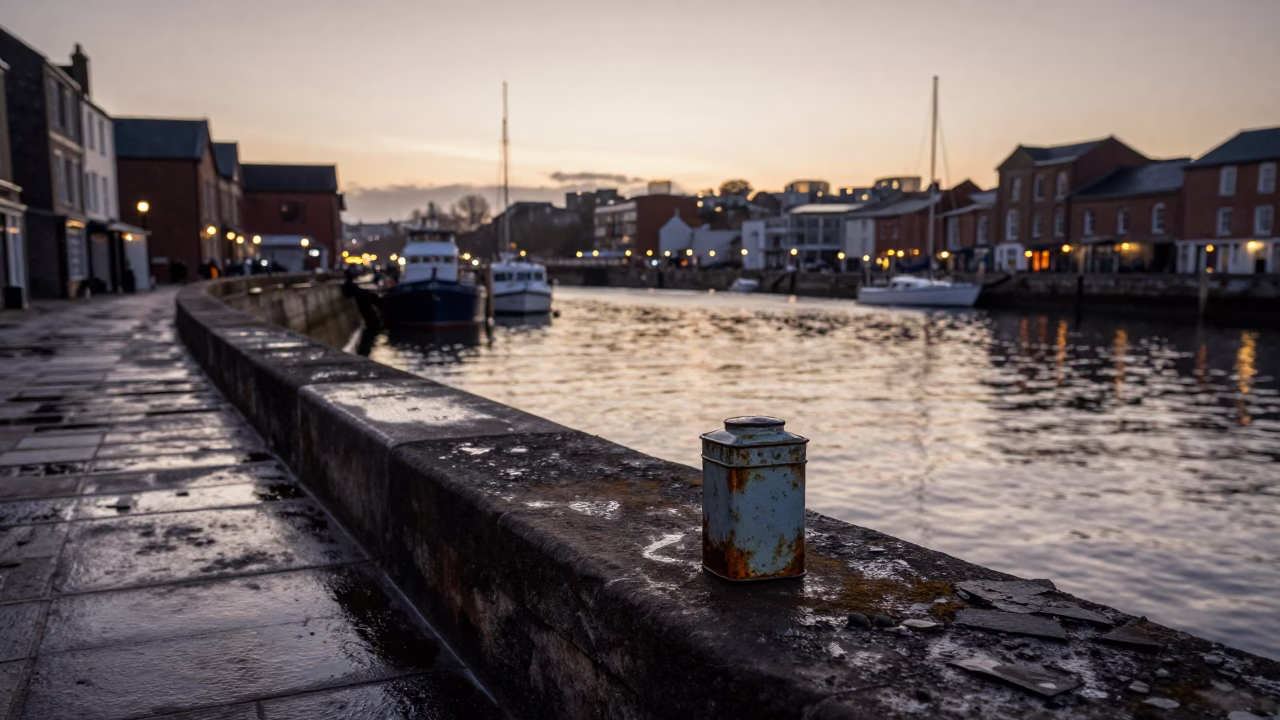 Nautical Dawn Light on Docks in Bristol in in Bristol, United Kingdom