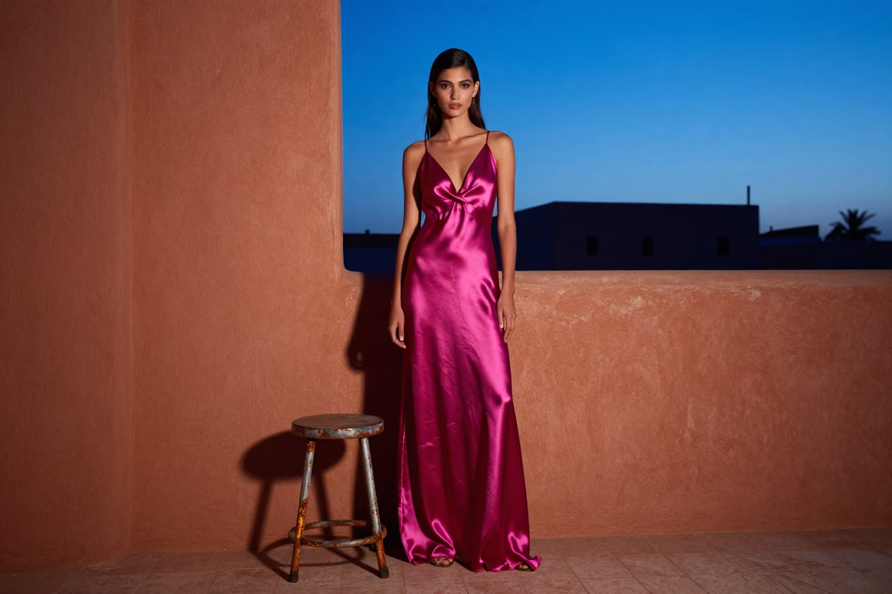 Nautical Dawn Light on Fashion Portrait in Marrakech in in Marrakech, Morocco