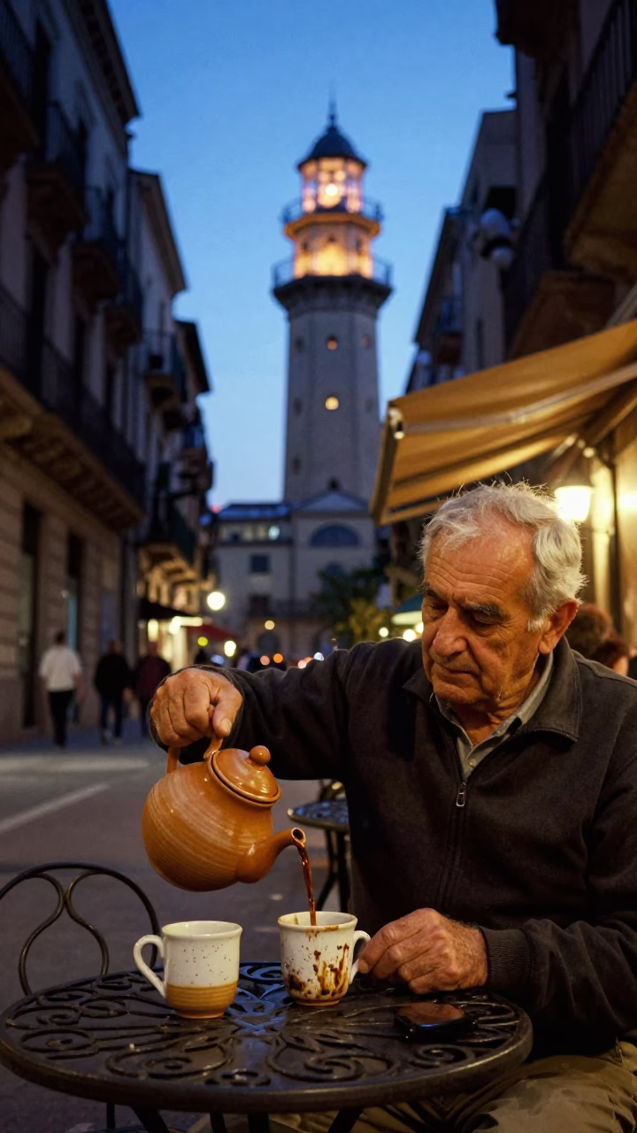 Nautical Dawn Light on Morning Light in Barcelona in in Barcelona, Spain