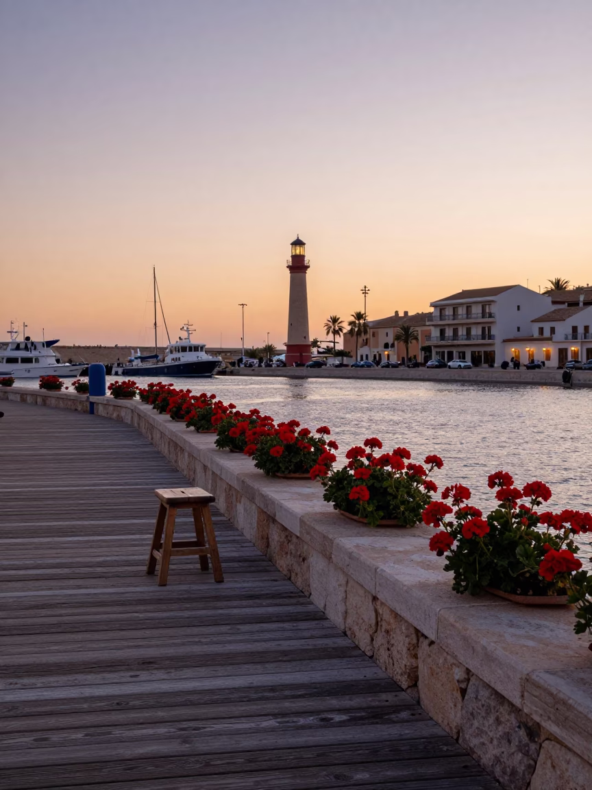 Nautical Dawn Light on Morning Light in Valencia in in Valencia, Spain