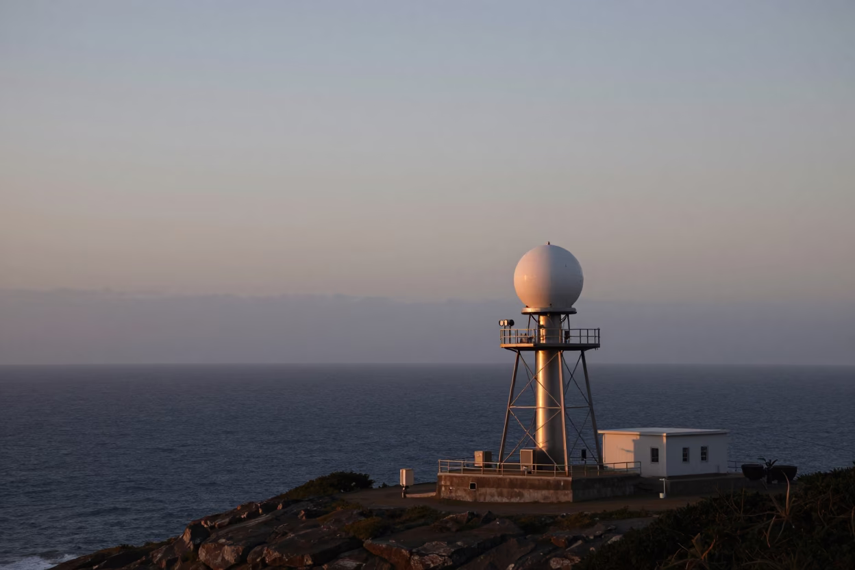 Nautical Dawn Light on Radar Installation in Durban in in Durban, South Africa