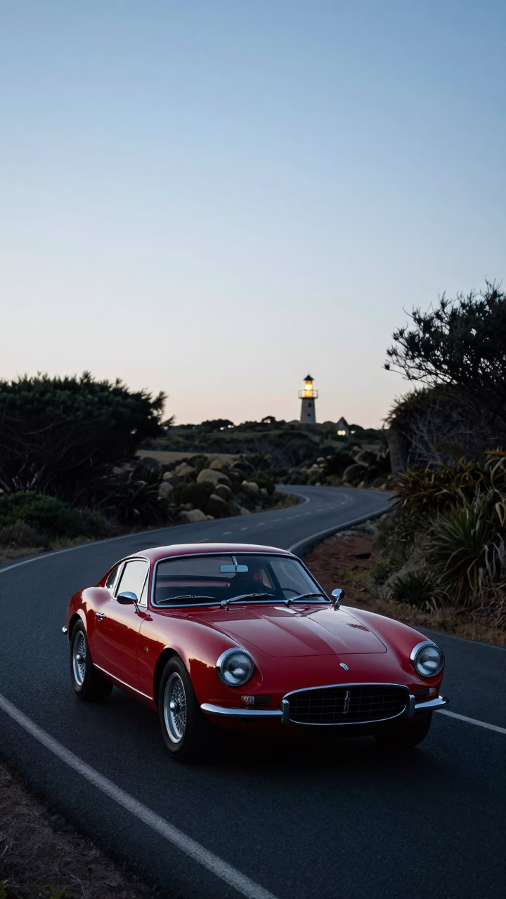 Nautical Dawn Light on Sports Car in Durban in in Durban, South Africa