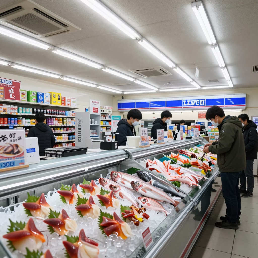 Nautical Dawn Light on Store Interior in Sapporo in in Sapporo, Japan