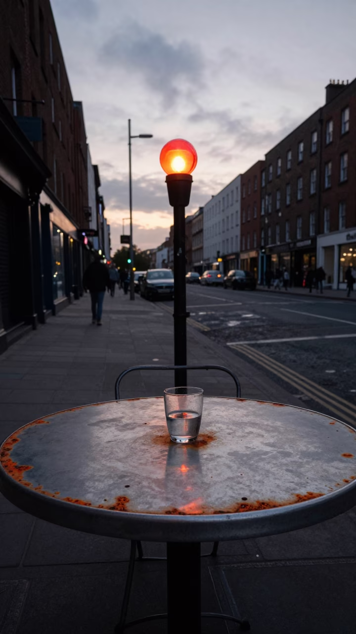 Nautical Dawn Light on Street Corner in Dublin in in Dublin, Ireland