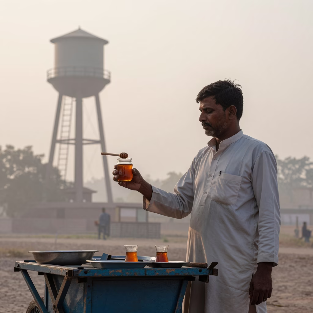 Nautical Dawn Light on Tea in Delhi in in Delhi, India