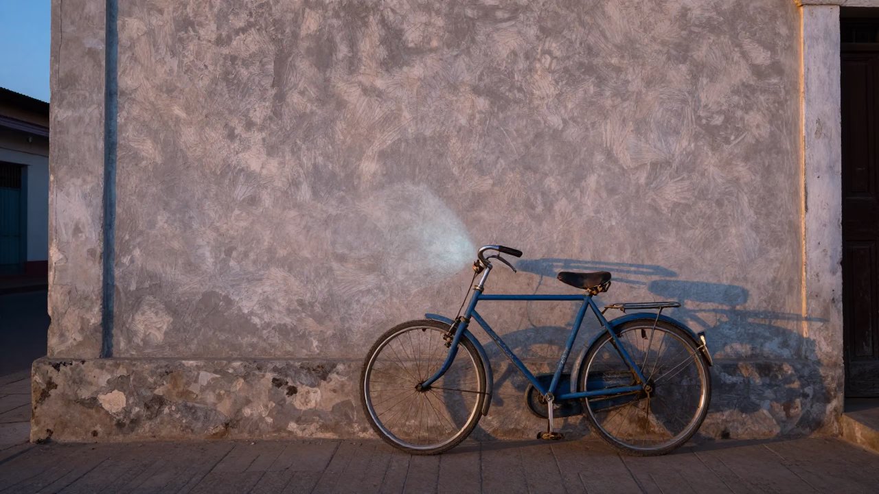 Nautical Dawn Light on Vintage Bicycle in Dakar in in Dakar, Senegal