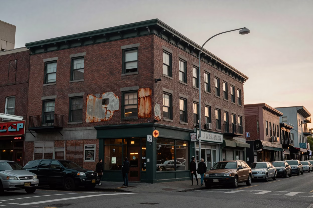 Nautical Dawn Seattle Street Scene with Vintage 1970s Atmosphere and Local Details in in Seattle, Washington, United States