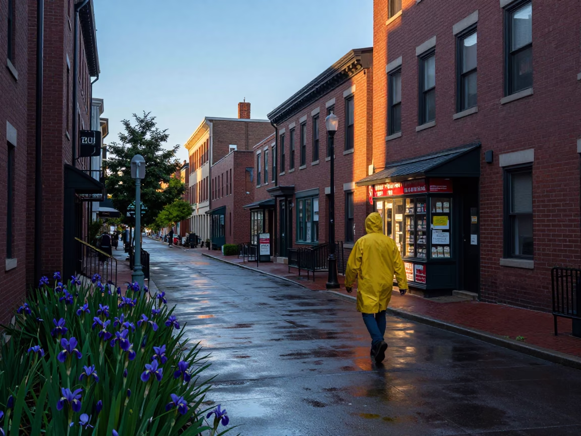 Nautical Dawn Street Photography in Boston Massachusetts with Wild Iris and Urban Life in in Boston, Massachusetts, United States