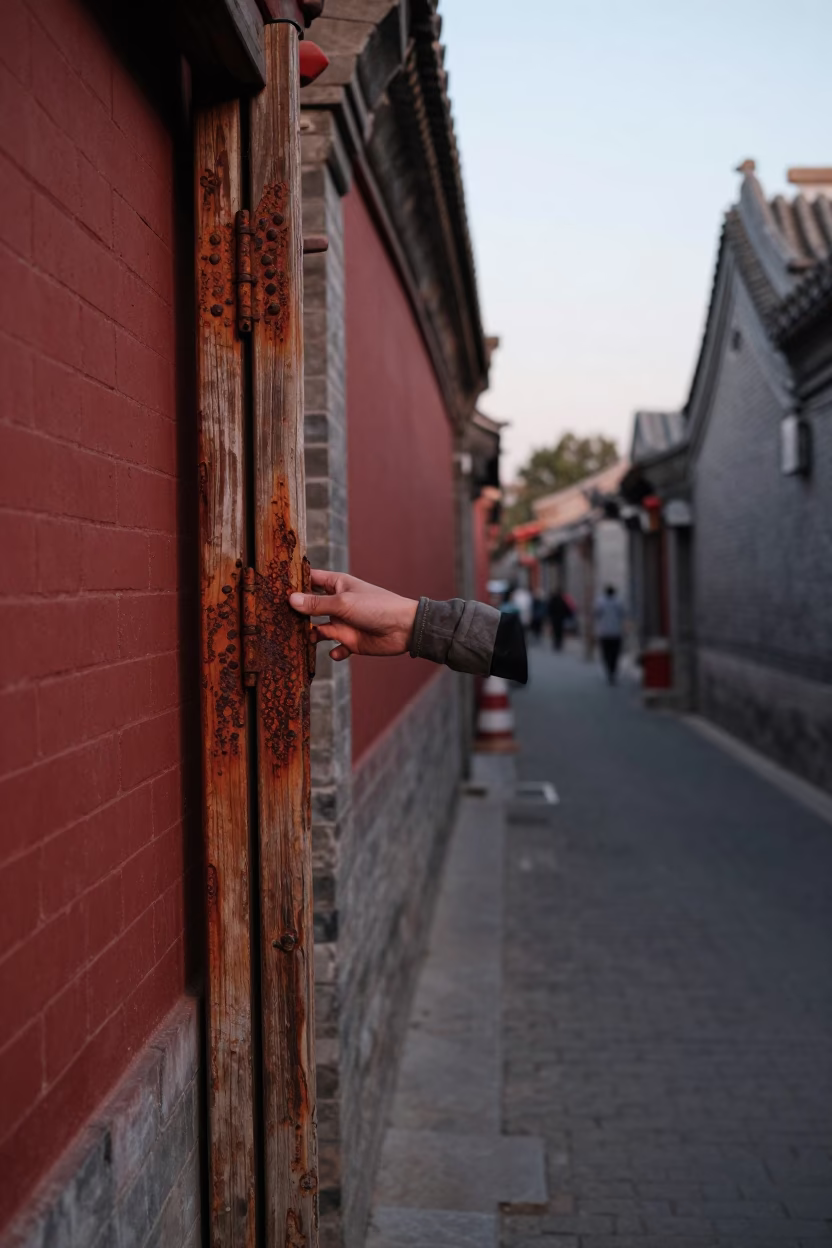 Nautical Dawn Street Scene in Beijing China with Rust and Hand Tools in in Beijing, China