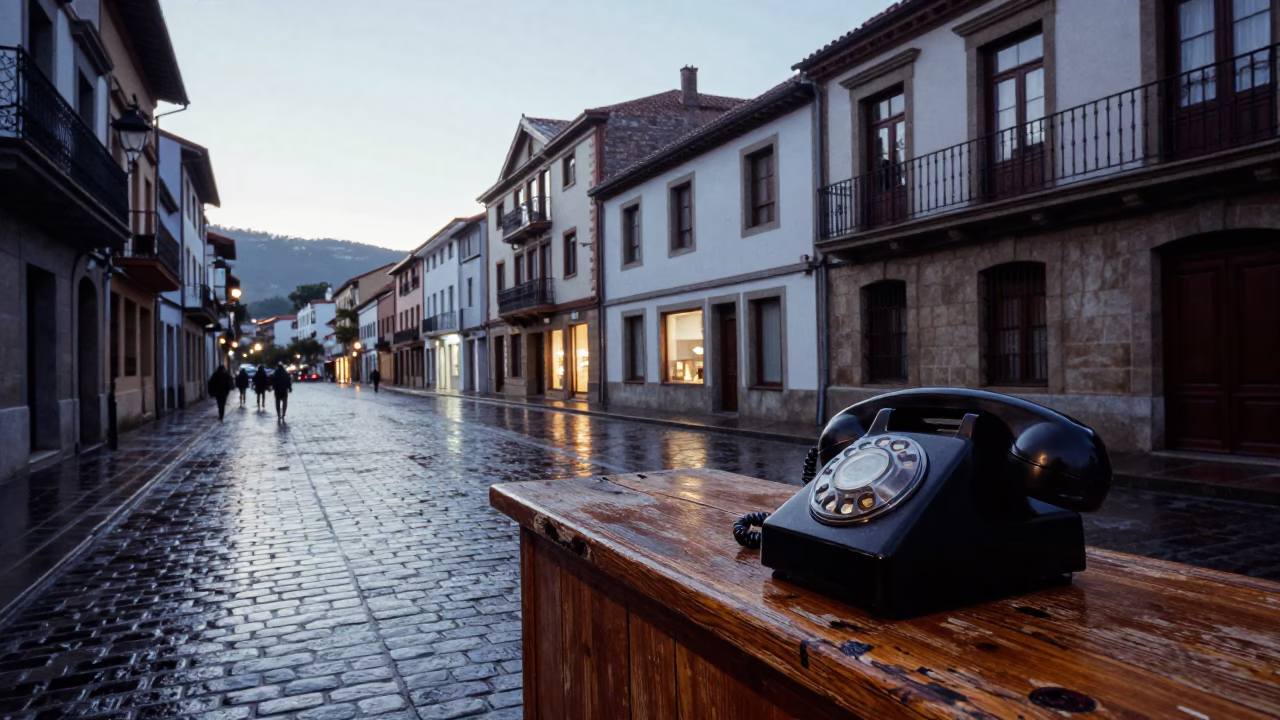 Nautical Dawn Street Scene in Bilbao Spain with Vintage Elements in in Bilbao, Spain